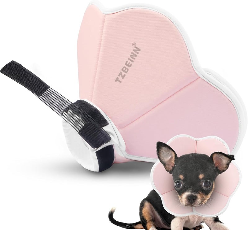 TZBEINN Soft Dog Cone Collar Alternative for Small Dogs(Puppy Yorkshire Puppy Chihuahua), Adjustable Protective Dog Recovery Cone, Elizabethan Comfortable Neck Pillow Cone After Surgery Anti Licking - Image 1